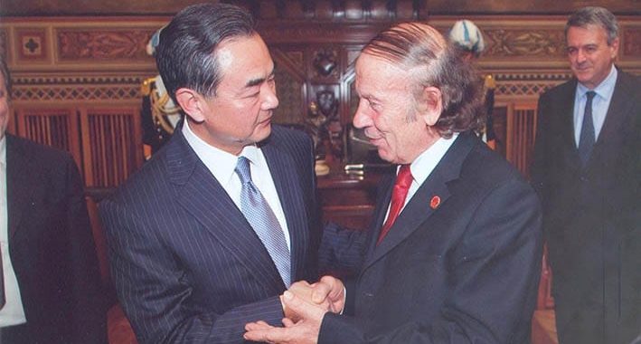 Gianfranco Terenzi with Chinese Foreign Minister