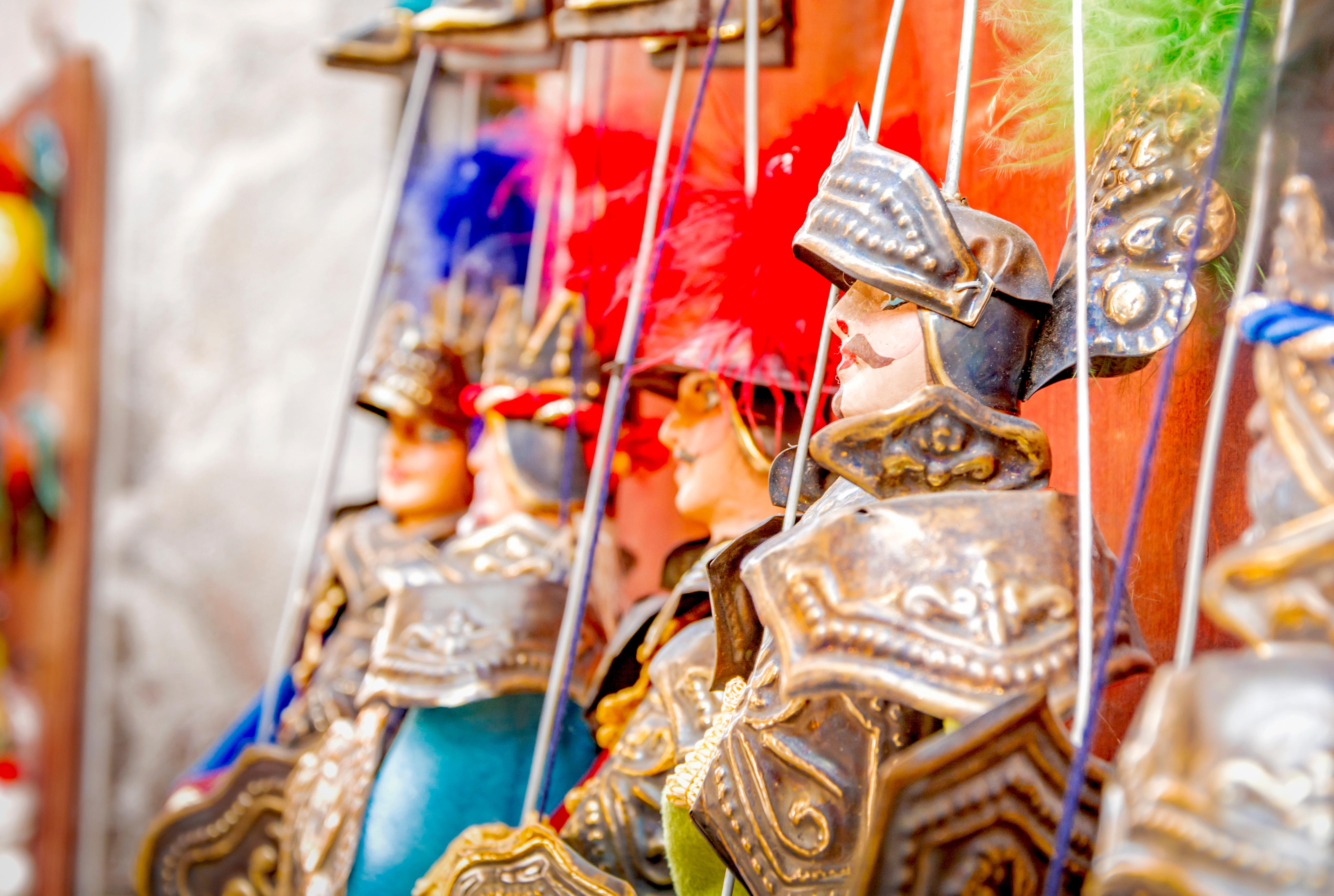 Traditional Sicilian puppets used for The Opera dei Pupi is a theatrical performance of marionettes of romantic poems frank, Italy