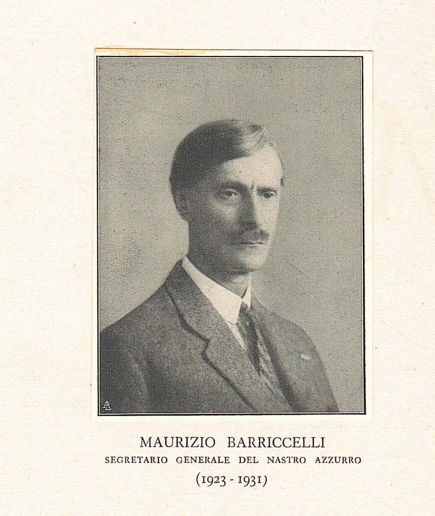 Portrait of Maurizio Barricelli, the Secretary General of the Institute of the Blue Ribbon from 1923 to 1931.