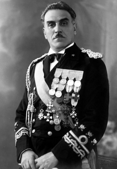 Historical portrait of a distinguished military figure wearing a uniform adorned with various medals and decorations.