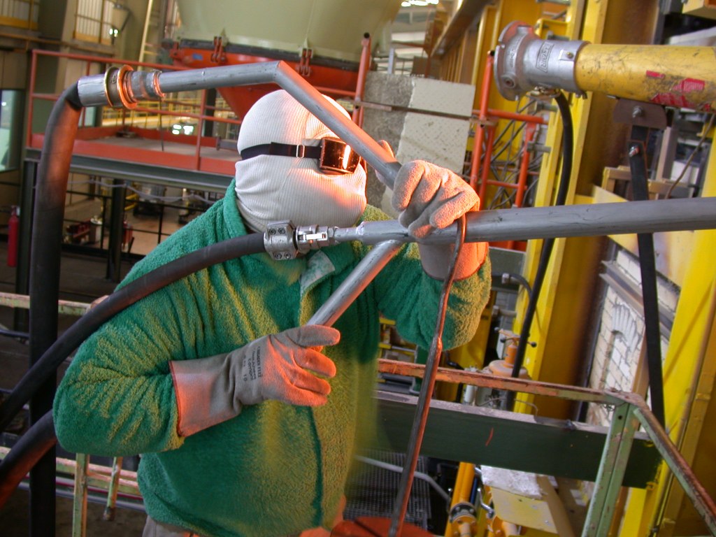 Archive photo showing technicians at work during the company's early years of operation.
